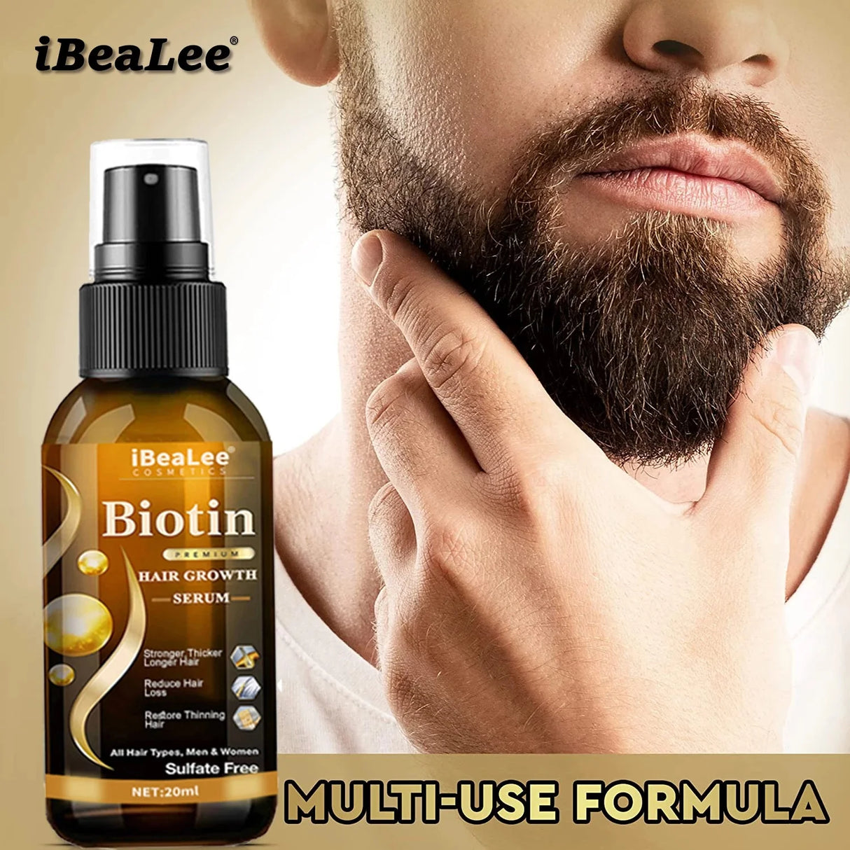 Biotin Hair Growth Serum anti Hair Loss Products Fast Growing Prevent Dry Frizz Damaged Repair Treatment Scalp Beard Care Spray